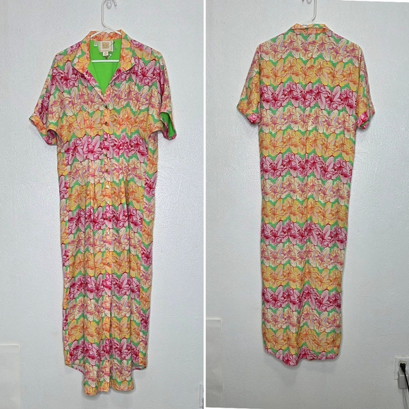 Emily Mccarthy The Georgia Dress In Azalea Multicolor Floral Women's Medium - Picture 3 of 16